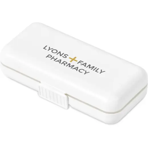 Altitude Grid Travel Pill Box Solid White Closed Branded